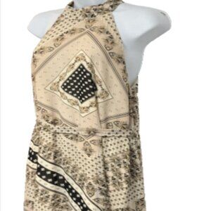 Forever 21 Ladies large Halter Style Multicolor Asymmetrical Long Dress w/belt